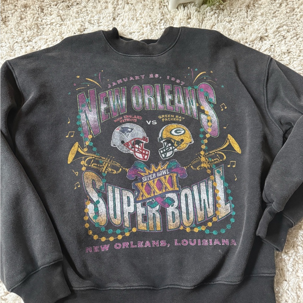 Grey and black vintage 1997 Super Bowl sweatshirt sportswear - Picture 3 of 4